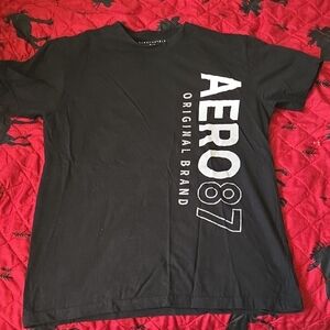 Aeropostale Black Short Sleeve Tee with White Print